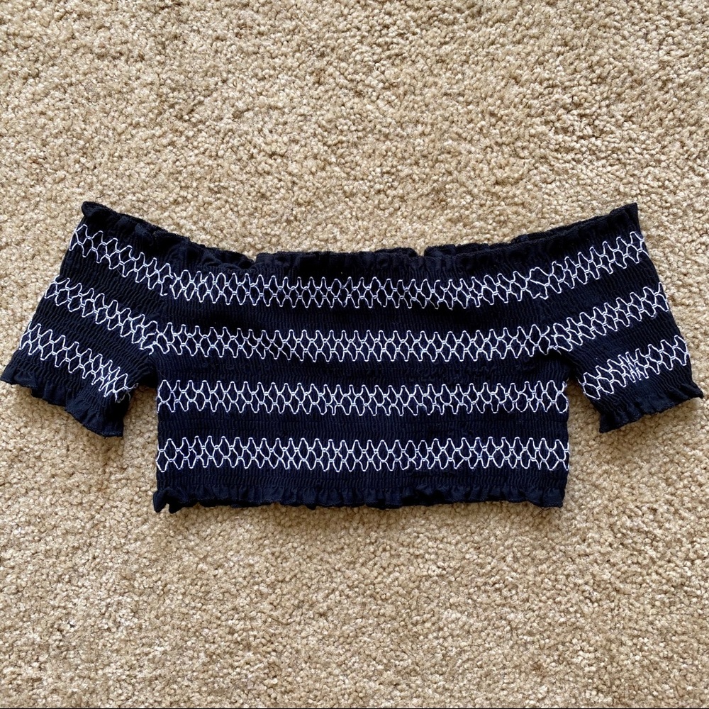 Urban Outfitters Smocked Off-the-Shoulder Crop Top